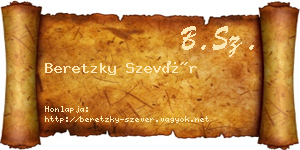 Beretzky Szevér névjegykártya